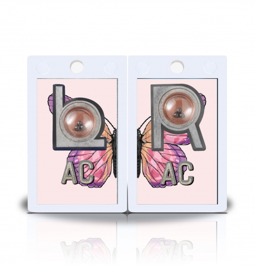 2" Height Non Sticky Positioning Xray Markers- Pink Butterfky Graphic Pattern